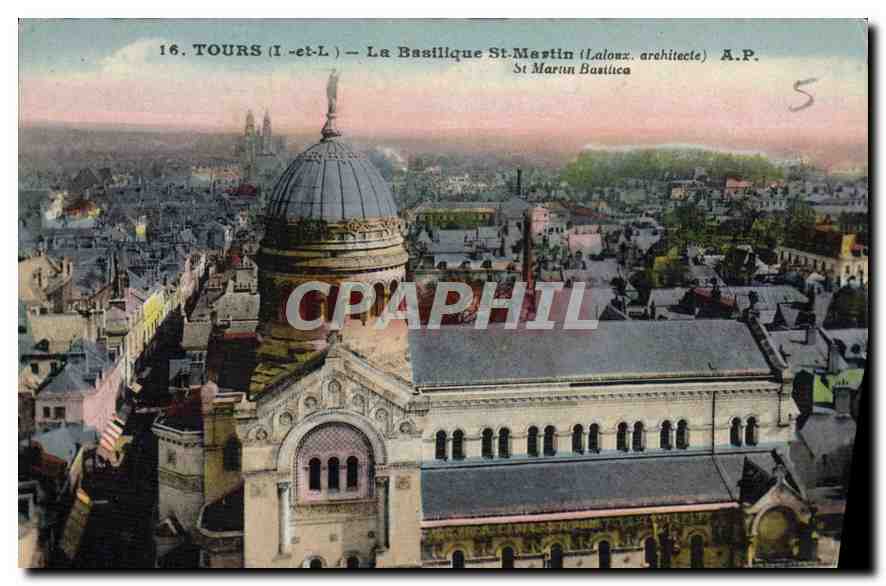CPA Tours I et L la Basilique St Martin Laloux architecte 