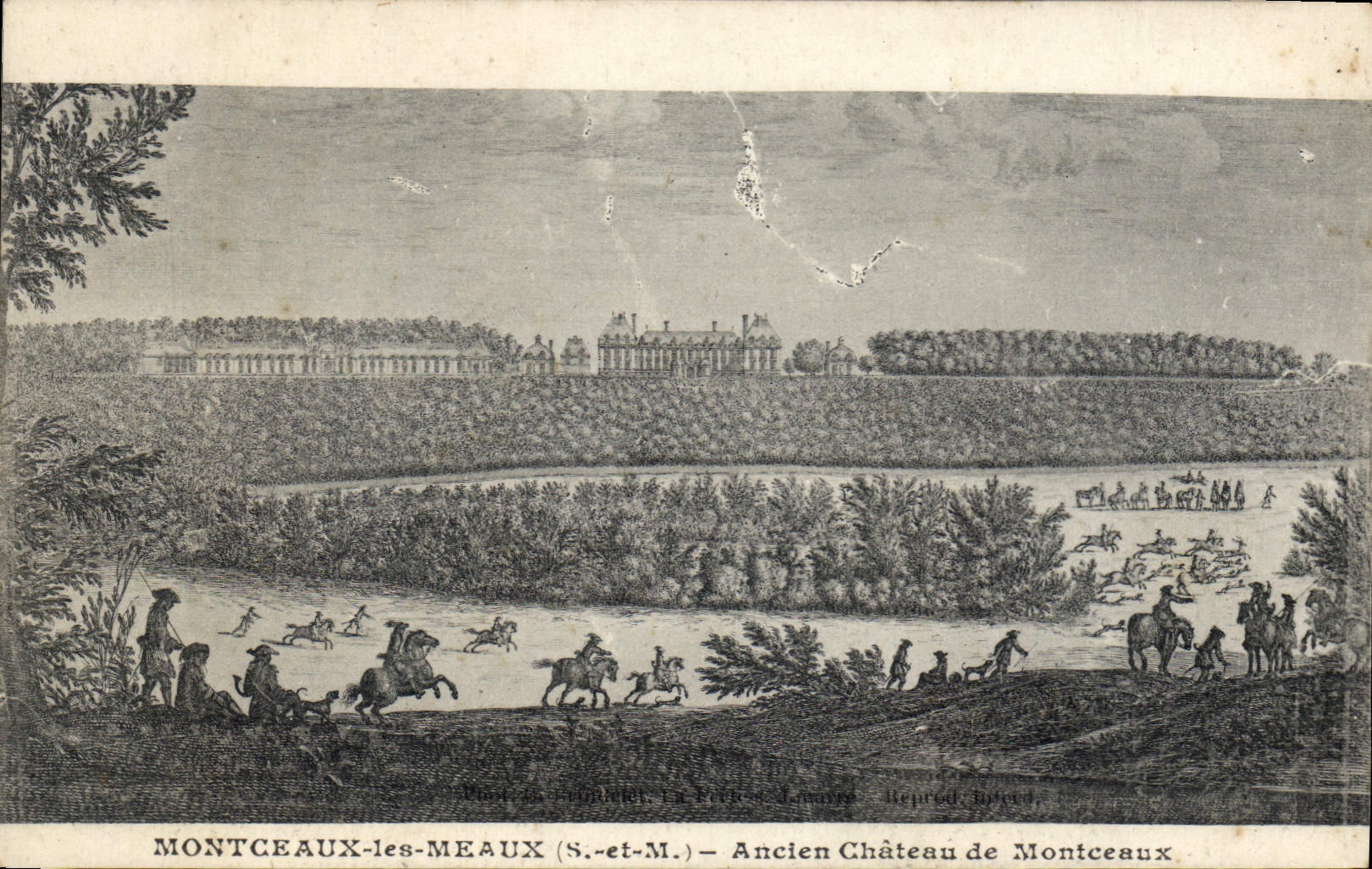 Montceaux-les-Meaux (S.-et-M.) — Ancient Castle of Montceaux — Reproduced after the engraving by P. L. L. de La Perche and L. L. de La Perche