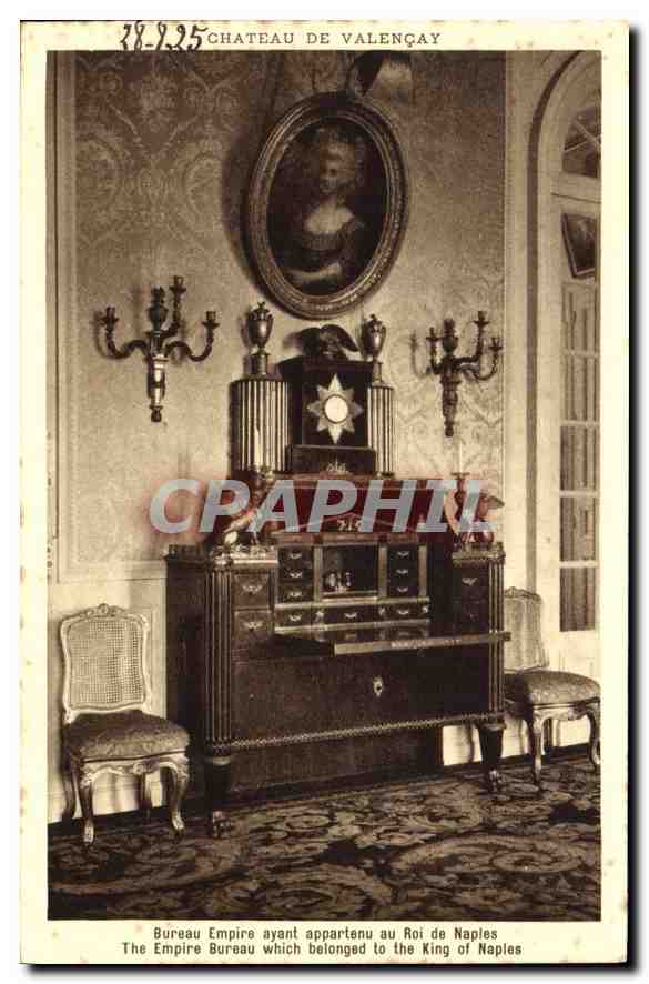 Château de Valençay — Bureau Empire ayant appartenu au Roi de Naples — éditeur Lop. Bram, Paris