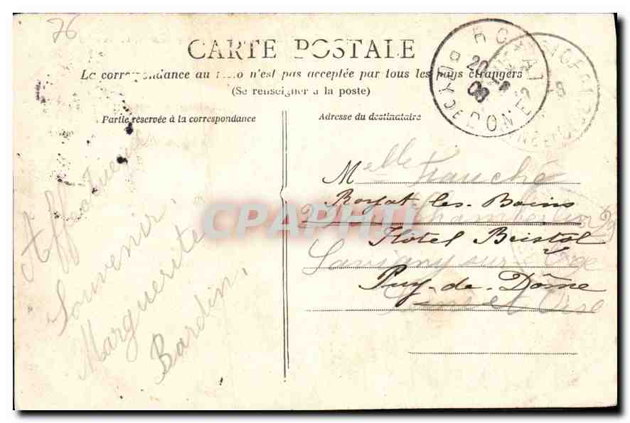 CPA Sainte Adresse la Chapelle de N D des Flots  — Rückseite