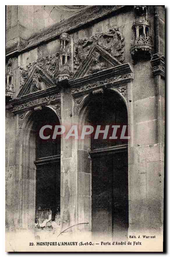 Montfort-l'Amaury (S.-et-O.) — Porta di André de Foix — Edit. J. Warrant