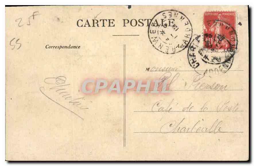CPA Vallee de la Meuse Givet la Meuse et le Pont le Pont fut construit en 1812 sur l'ordre de Napole — Rückseite