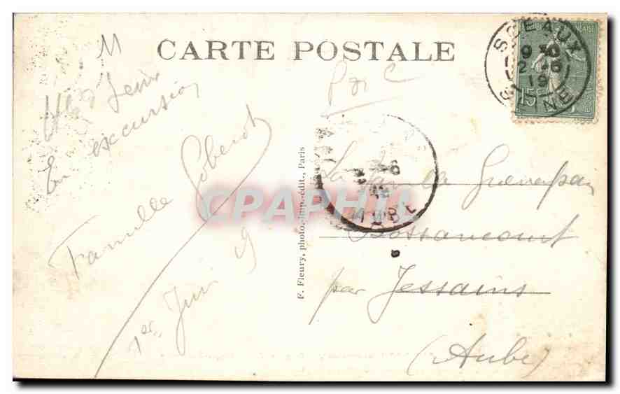 CPA Robinson Artistique Bois de Verrieres l'Obelisque Souvenir de notre Promenade de Robinson Ane Mu — Rückseite