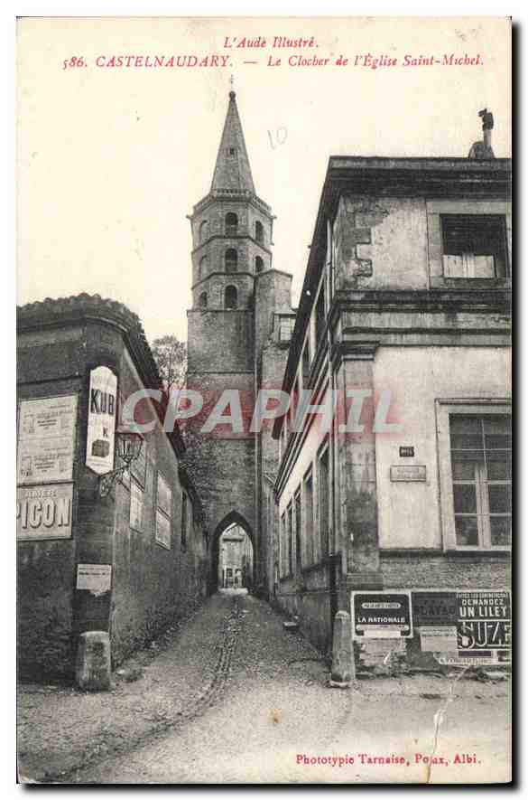 CPA L'Aude Illustre Castelnaudary le Clocher de l'Eglise Saint Michel 