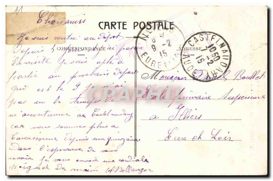 CPA L'Aude Illustre Castelnaudary le Clocher de l'Eglise Saint Michel  — Rückseite