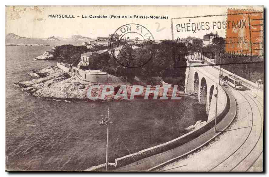 CPA Marseille la Corniche Pont de la Fausse Monnaie 