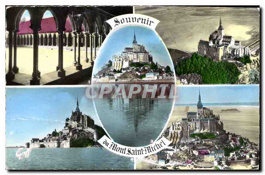 CPA Le Mont Saint Michel Manche le cloitre facade Nord Ouest Reflets du Soir le Mont a maree Haute l