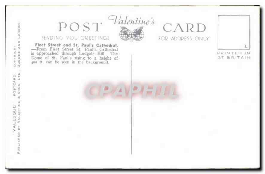 CPA Fleet Street and St Paul's Cathedral London  — Verso