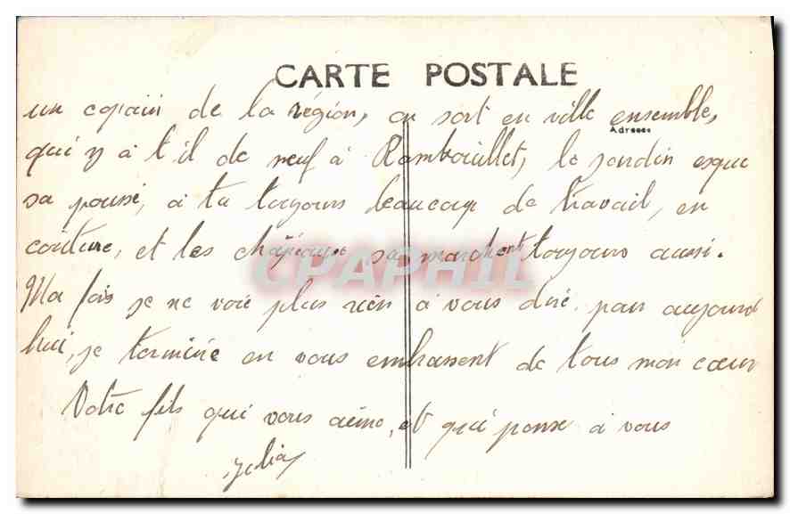 CPA La Calle La Pepiniere  — Verso