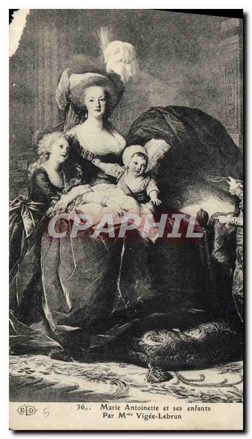 CPA Marie Antoinette et ses enfants Par M Vigee Lebrun 
