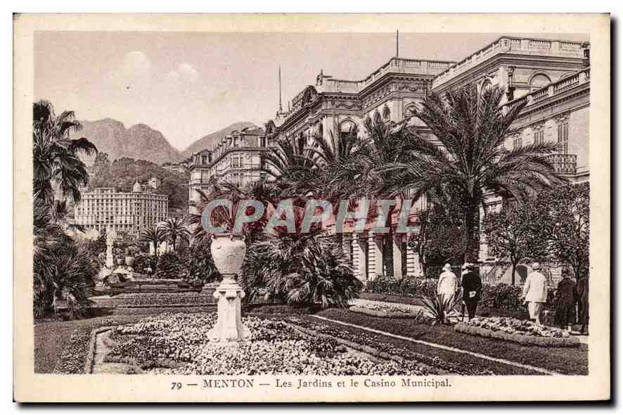CPA Menton Les Jardins et le Casino Municipal 