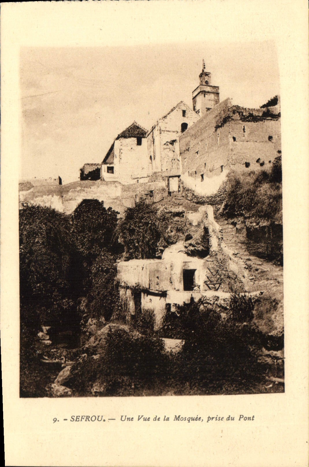 CPA Sefrou Une vue de la Mosquee prise du Pont 