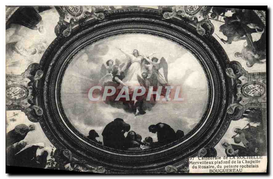 CPA Cathedrale de la Rochelle Merveilleux plafond de la Chapelle du Rosaire du peintre rochelais Bou