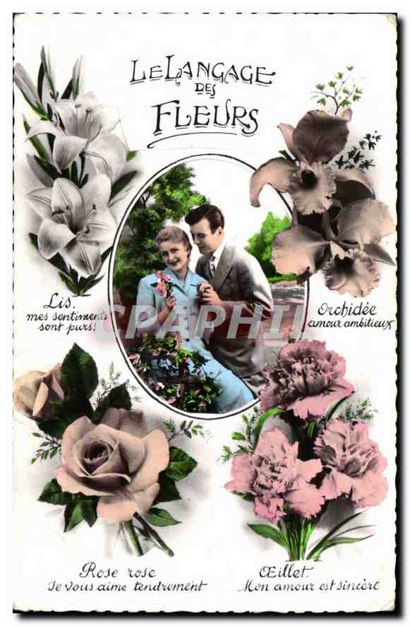 CPA Le Langage des Fleurs Femme
