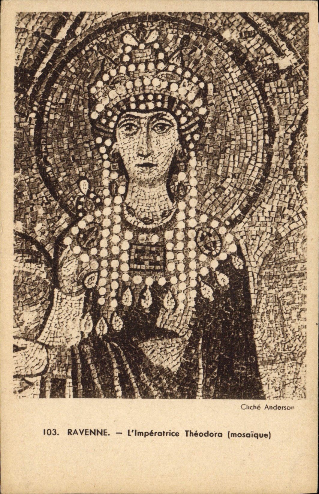 CPA Ravenne L'Imperatrice Theodora mosaique 
