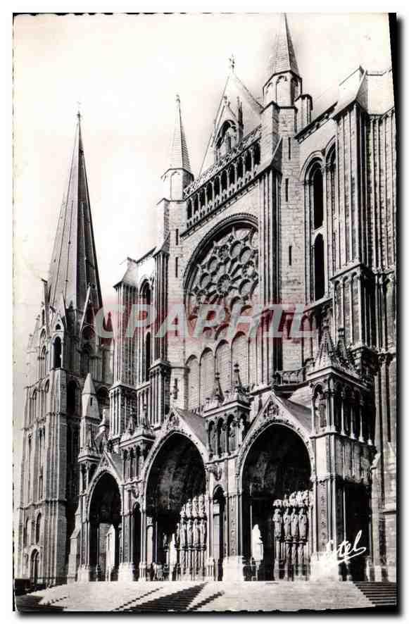 Kathedrale von Chartres — Südseite und alter Turm — Éditions de L'Évêché de Chartres