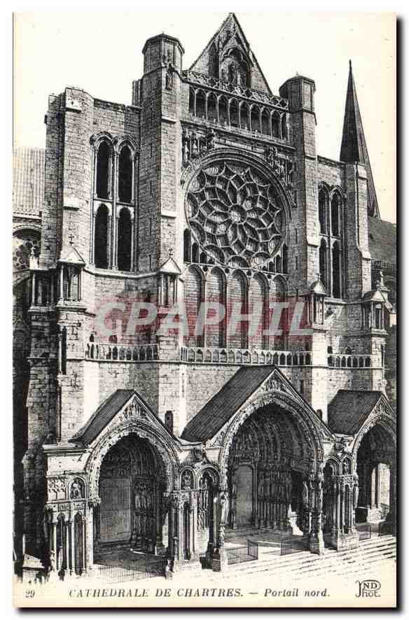 CPA Cathedrale de Chartres Portail Nord 