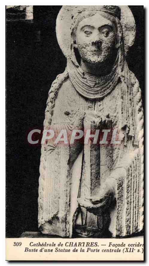 Cathédrale de Chartres — Buste d'une statue de la Porte centrale (XIIe s.)