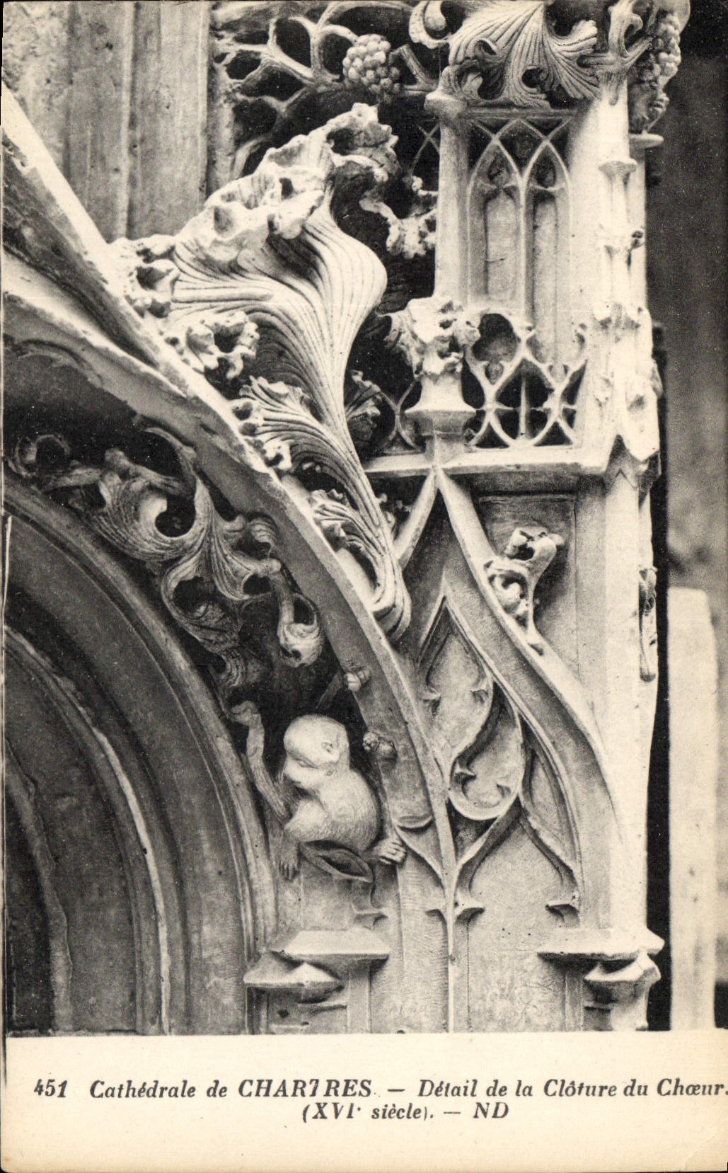 CPA Cathedrale de Chartres Detail de la Cloture du Choeur XVI siecle 