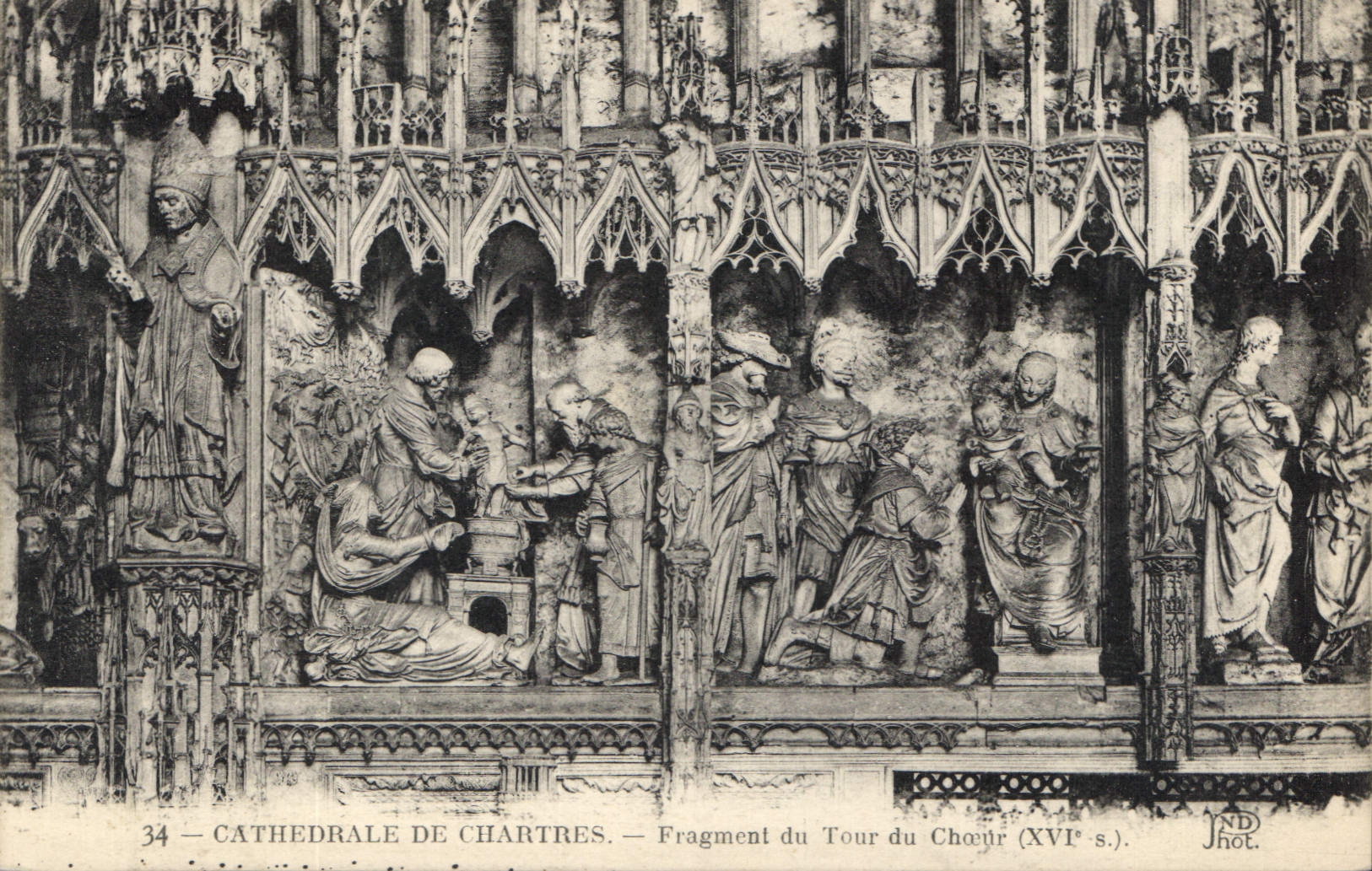 CPA Cathedrale de Chartres Fragment du Tour du Choeur XVIs 