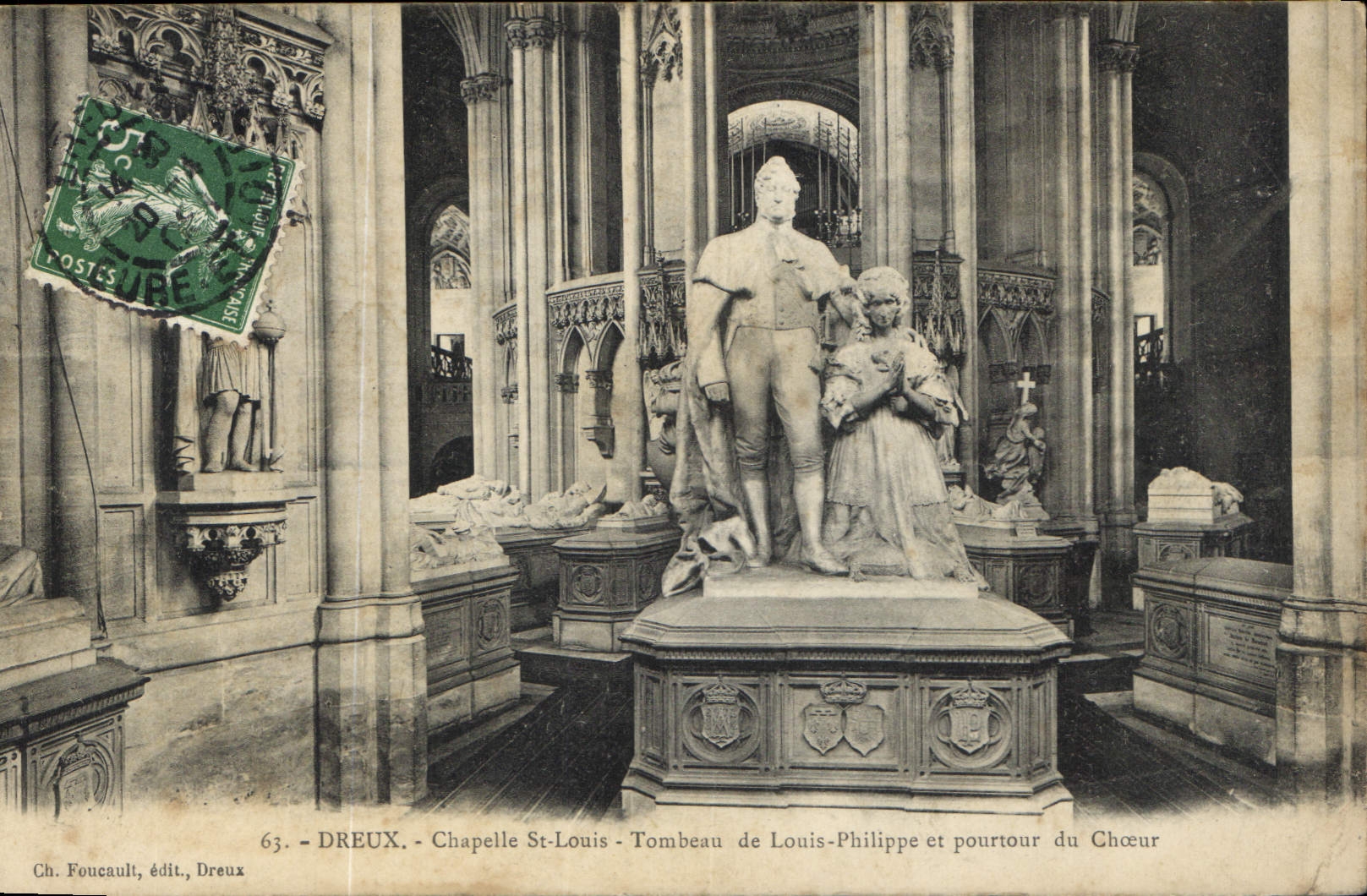 Chapelle St-Louis - Tombeau de Louis-Philippe et pourtour du Chœur — Ch. Foucault, édit., Dreux