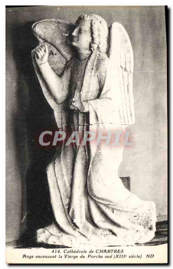 CPA Cathedrale de Chartres Ange encensant la Vierge du Porche sud XIII siecle 