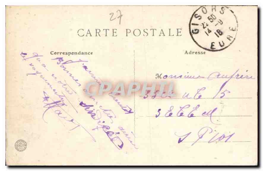 CPA Gisors Eure Porte du Banneton vue interieure du Jardin  — Rückseite