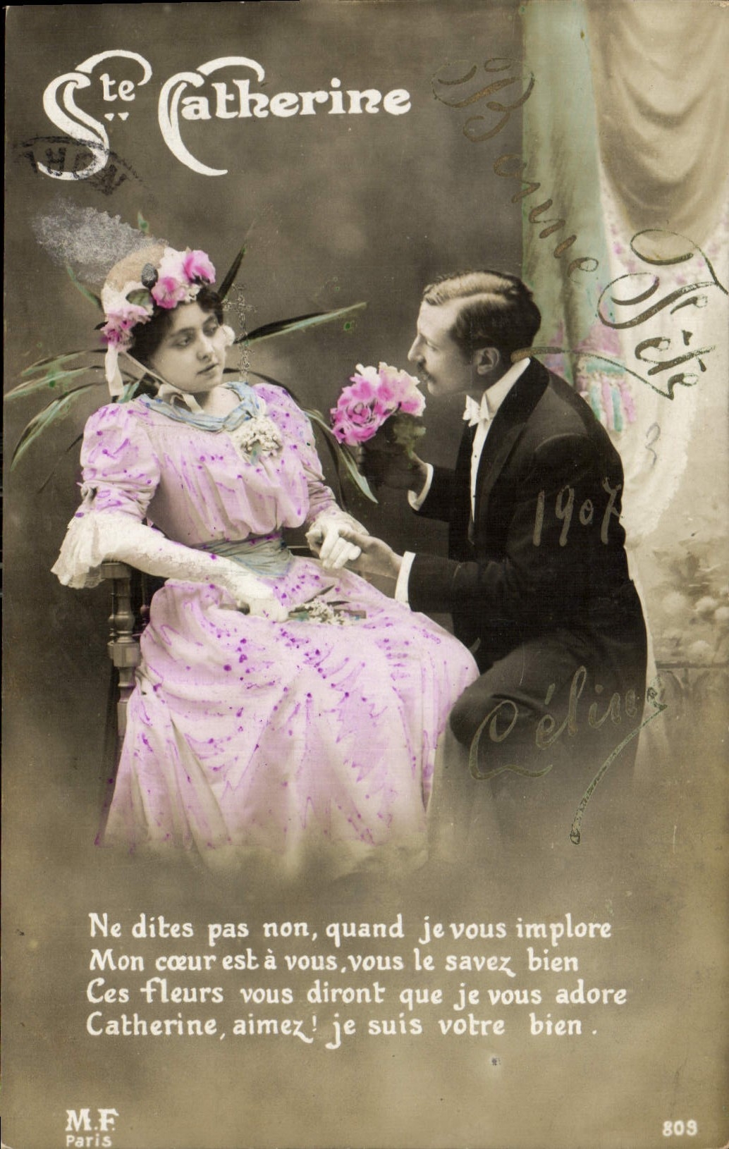 Santa Catalina — Feliz cumpleaños — M.F. París n°803