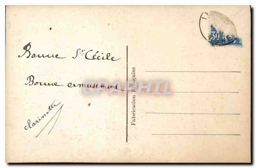 CPA Vive Ste Cecile Femme Piano — Rückseite