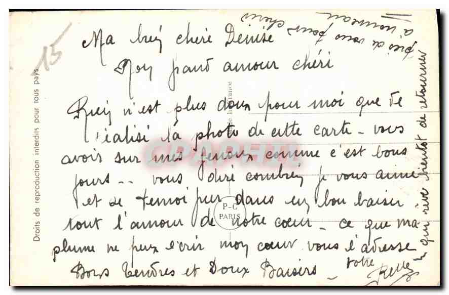 CPA J'ai lu dans vos yeux Femme — Rückseite