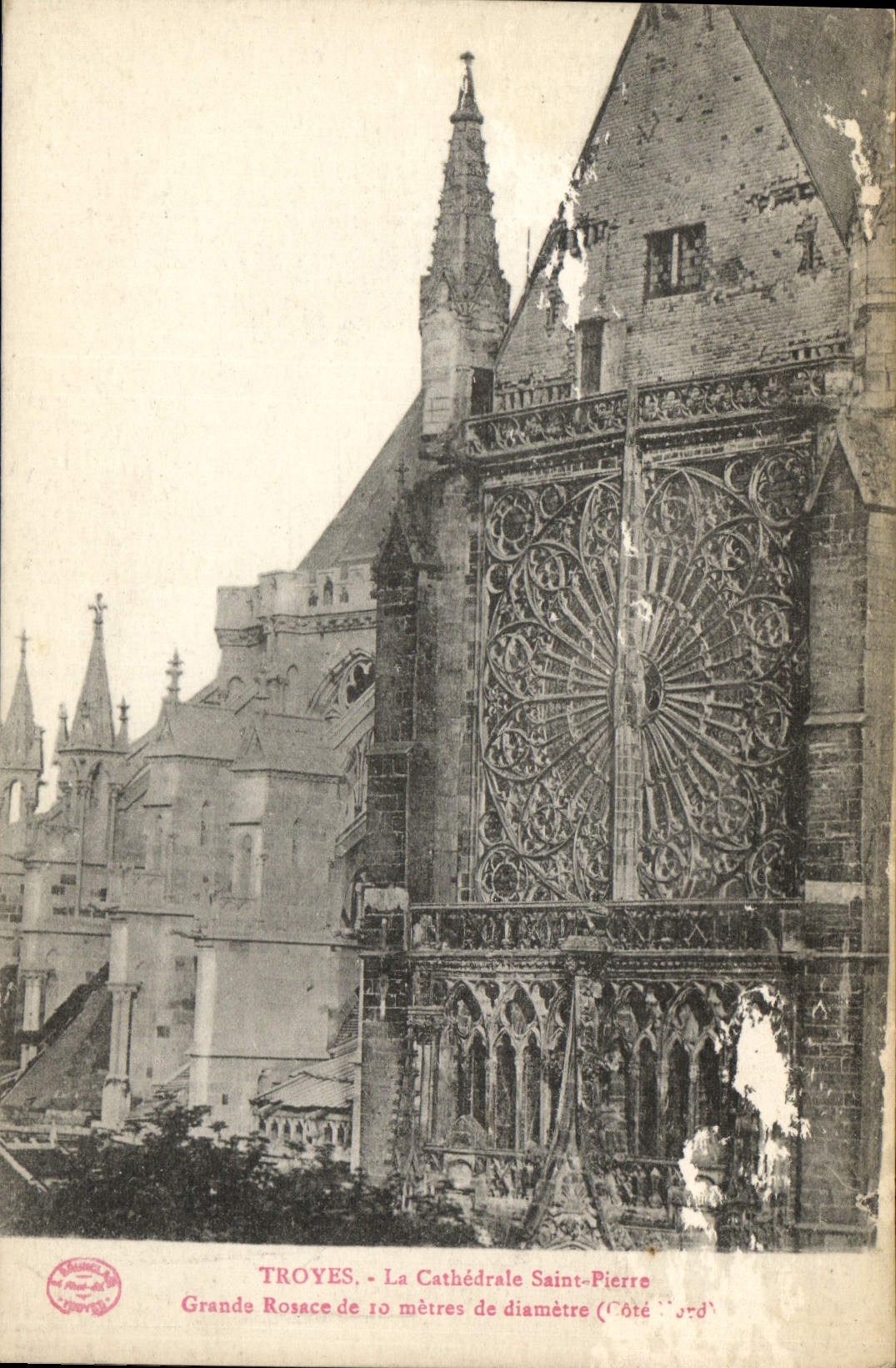 Troyes - La Cathédrale Saint-Pierre - Grande Rosace de 10 mètres de diamètre (Côté Nord)