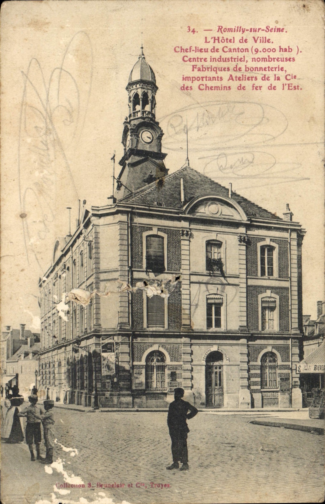 CPA Romilly sur Seine l'Hotel de Ville Chef lieu de Canton 