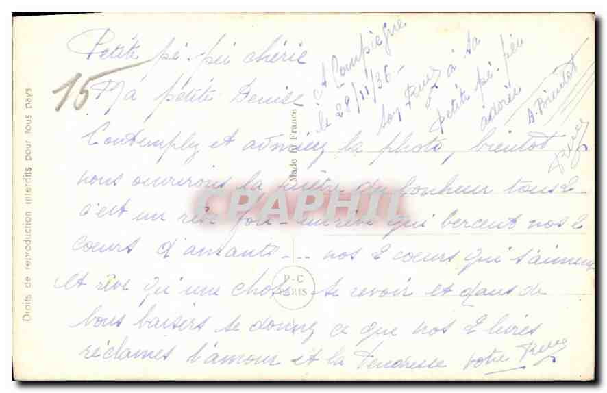 CPA Nid d'Amour Femme — Verso