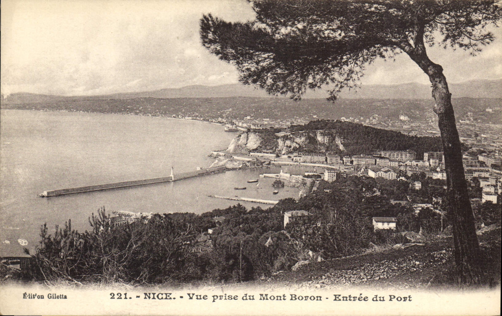 CPA Nice Vue prise du Mont Boron Entree du Port 