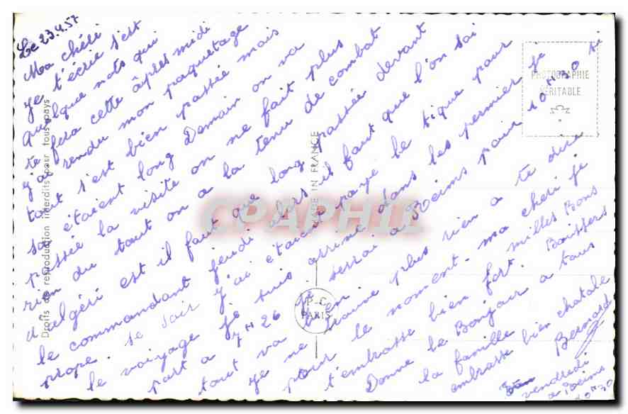 CPA Je suis triste coin de vous Femme — Verso