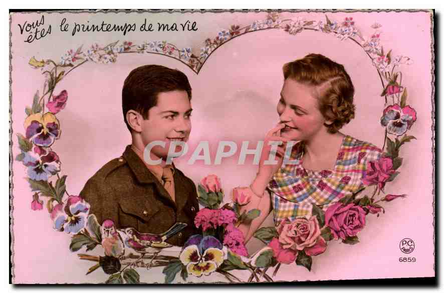 CPA Vous etes le printemps de marie Femme