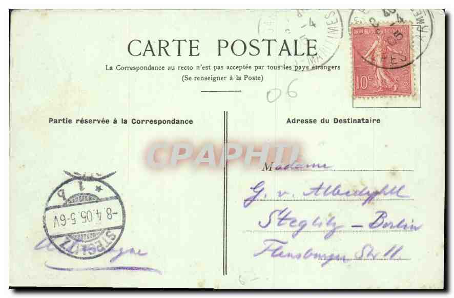 CPA Monte Carlo Le Casino Allee des Palmiers  — Rückseite