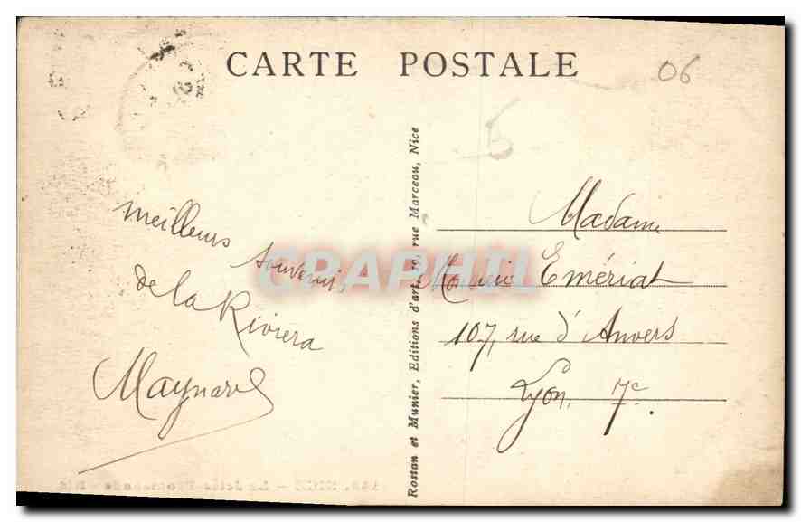 CPA Nice La Jetee Promenade  — Rückseite
