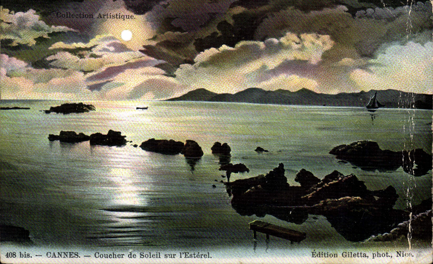 CPA Cannes Coucher de Soleil sur l'Esterel 