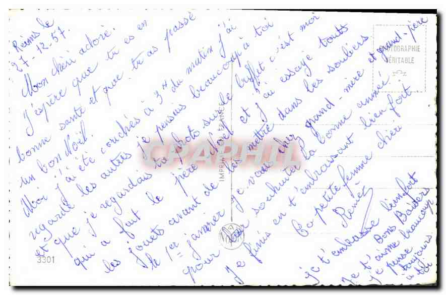 CPA Je me confie Femme — Verso