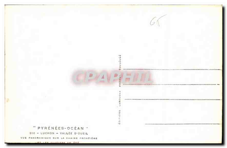 CPA Luchon Vallee d'oueil  — Rückseite