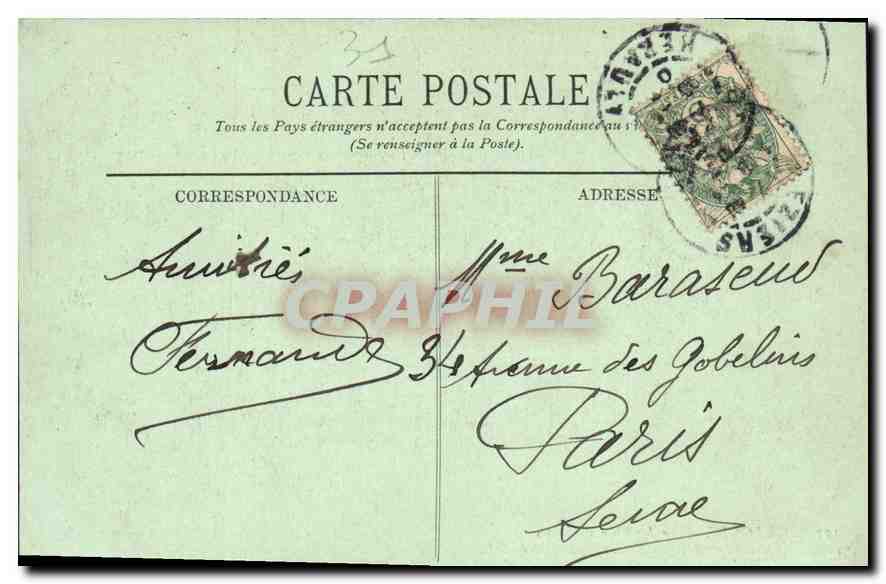 CPA Toulouse Le Jardin des Plantes Fontaine Garonne et Ariege Statue A Silvestre — Verso