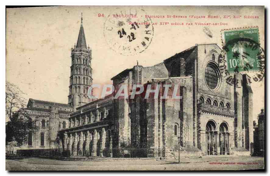 CPA Toulouse Basilique St Sernin Facade Nord 