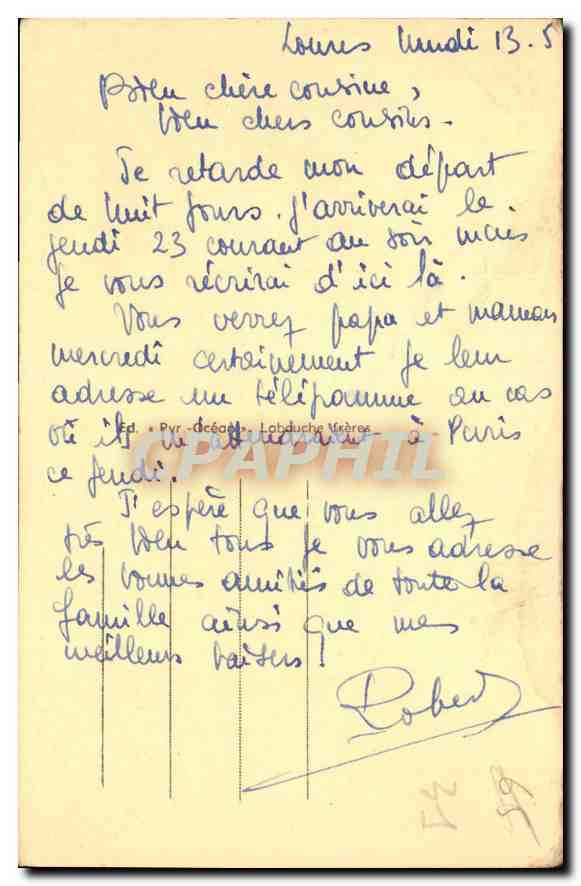 CPA Barzaban Thermal L'Hotel du Parc et le Foter des veuves de guerre  — Rückseite