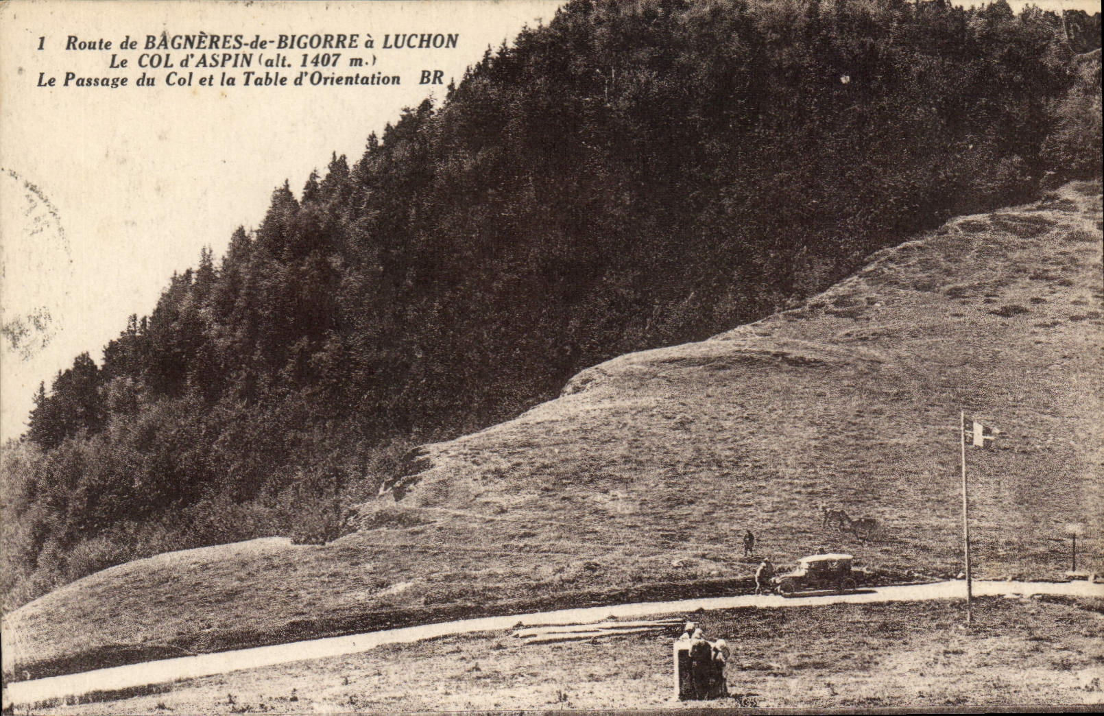 Route von Bagnères-de-Bigorre nach Luchon — Col d'Aspin (Höhe 1407 m.) — BR