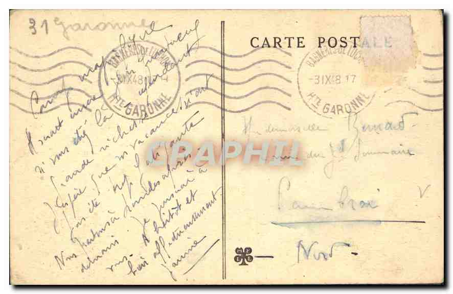 CPA Stalles de St Bertrand de Comminges Couronnement de la Vierge  — Verso