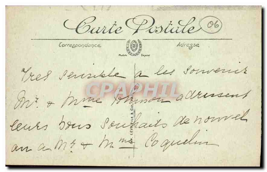 CPA Nice Le Quai des Etats Unis vu des Ponchettes  — Rückseite