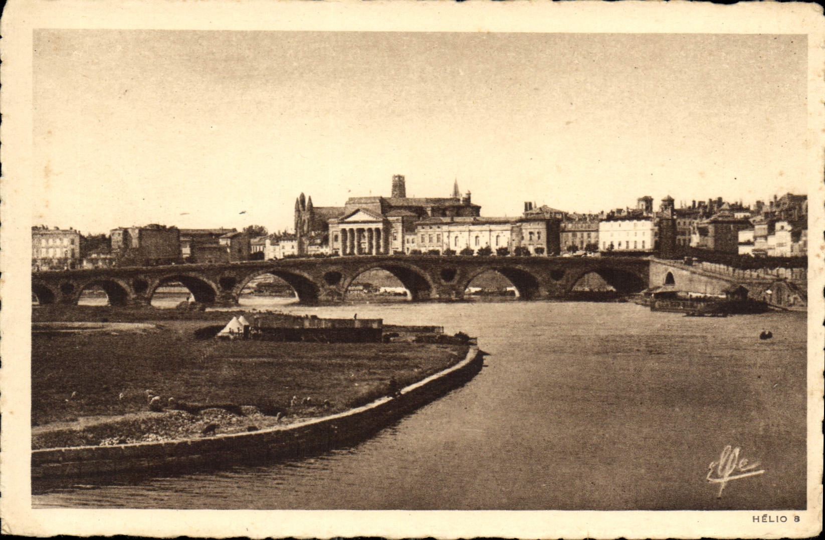 Toulouse — La Garonne et le Pont Neuf — Héliogravure 'Elle' n°113