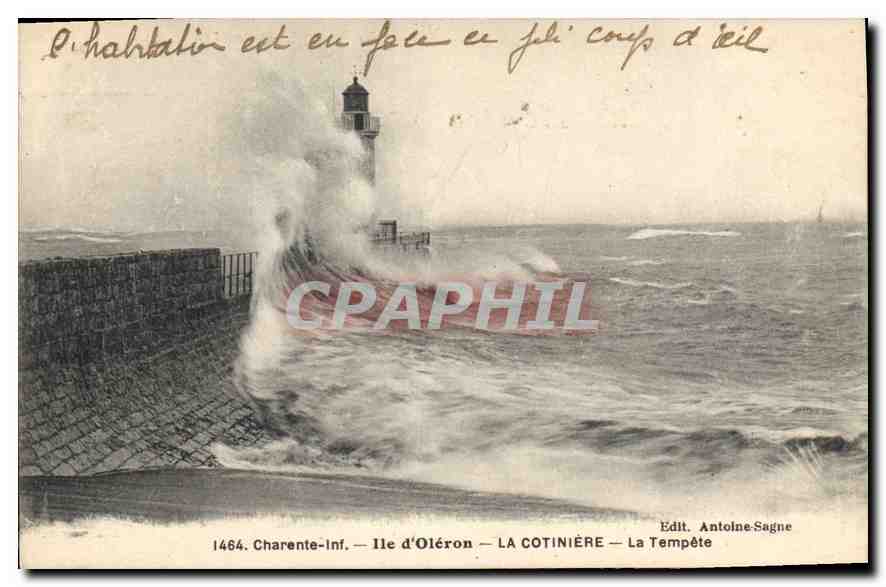 CPA Charente Inf Ile d'Oleron La Cotiniere La Tempete Phare