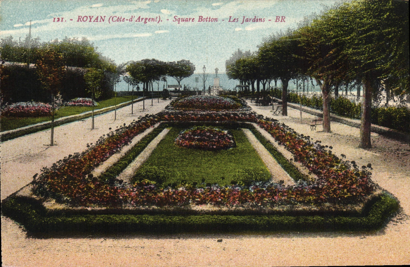 CPA Royan Cote d'Argent Square Botton Les Jardins 